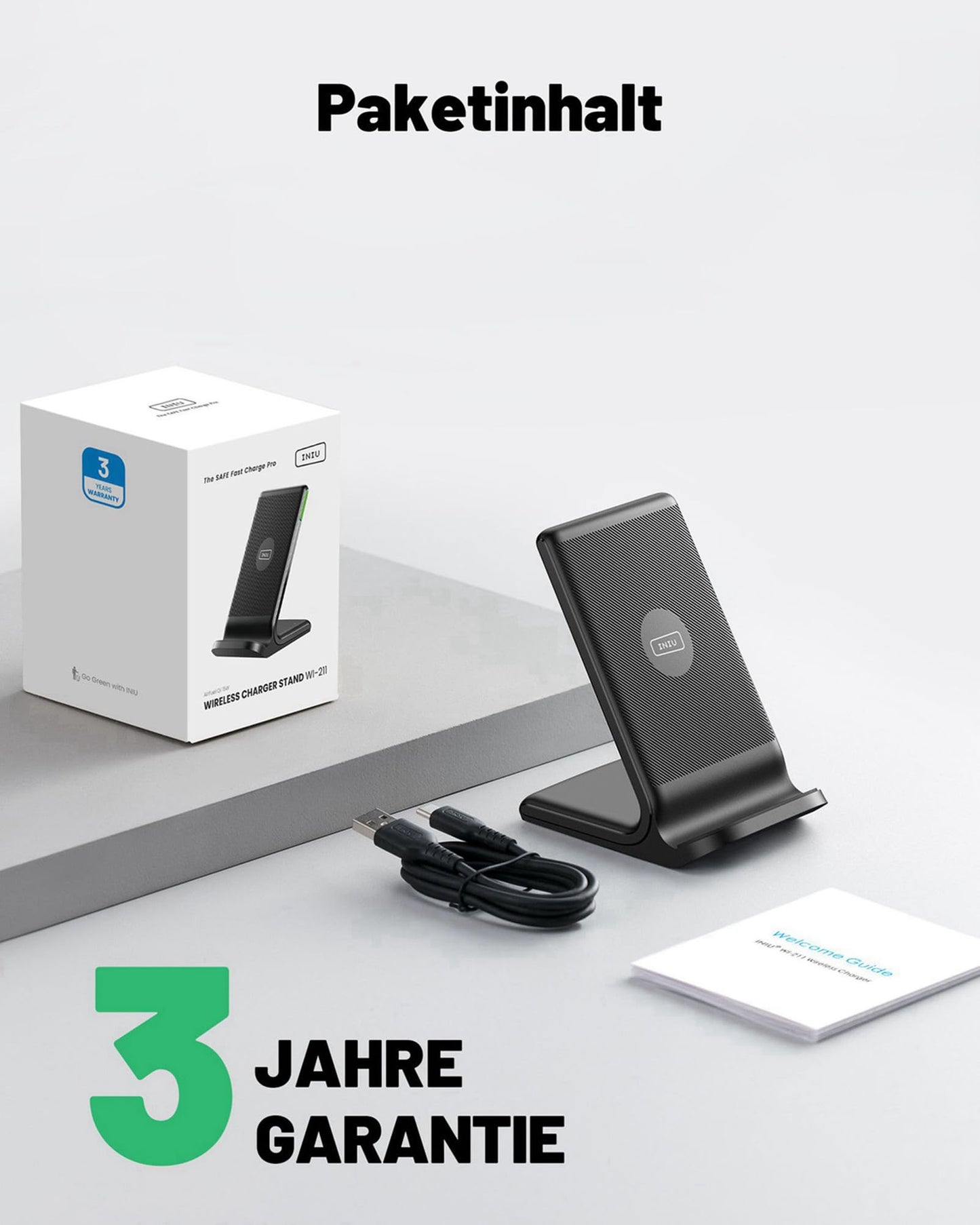Wireless Charger Stand 15W – Qi Schnellladegerät