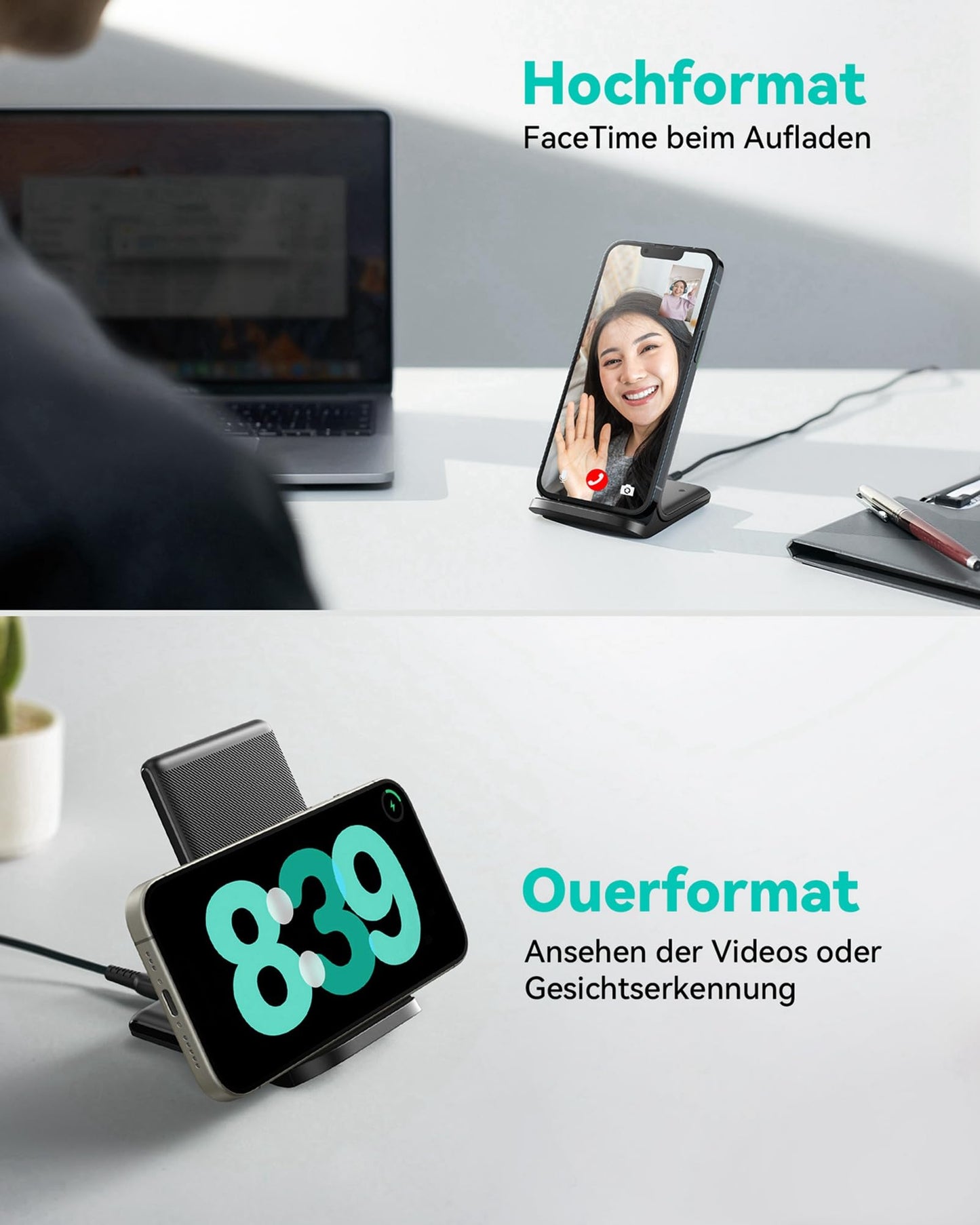 Wireless Charger Stand 15W – Qi Schnellladegerät